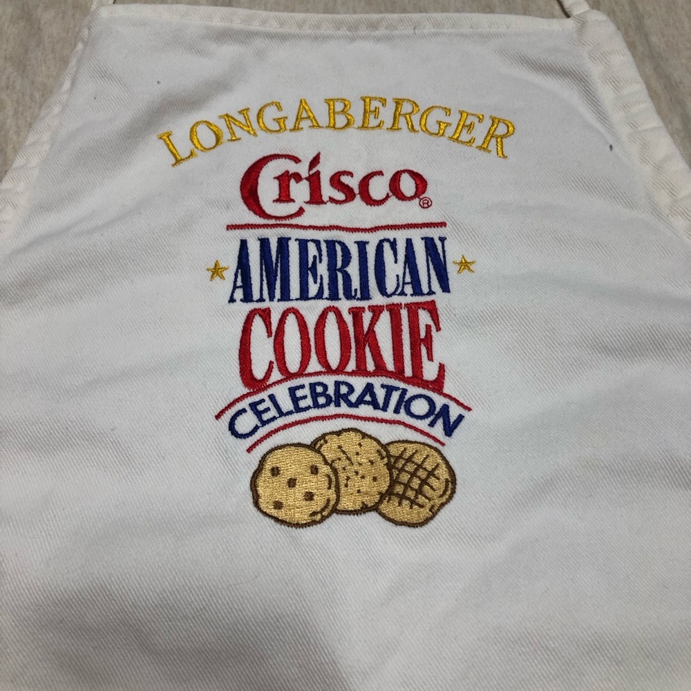 Vintage 1992 Longaberger Crisco Cookie Commemorative Apron Made in USA Y2K 90s